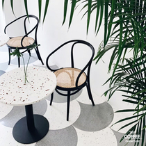 Net red terrazzo table and chair combination Music restaurant table and chair retro snack bar iron table and chair storefront leisure table and chair