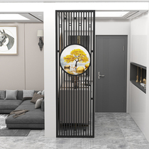 New Chinese wrought iron double-sided carved family porch cabinet screen simple modern entry door living room stainless steel partition