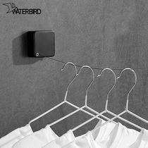 Balcony invisible shrink clothesline artifact non-perforated 304 stainless steel indoor telescopic nail-free steel wire drying rack
