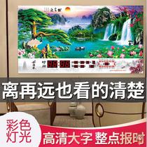 Perpetual Calendar electronic clock 2022 New luminous silent landscape painting opening gift big digital calendar wall clock