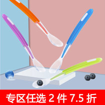 2 pieces of 7 5 fold baby silicone soft spoons newborn baby feeding water spoon tableware children eating supplementary Bowl Spoon
