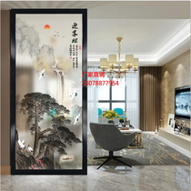Modern light luxury glass screen partition wall Living room entrance entrance decoration Bedroom home decoration simple background wall Welcome pine