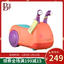 American Bile Toys snail toddler Baby four wheel scooter children balance belt Music 1-3 years old