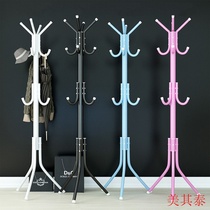 Home bedroom multifunctional clothes shelf floor hanging hanger simple bag rack creative single pole hanger coat rack