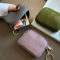Headlayer Bull Leather Mini Zero Wallet Woman Key Ring Coin Packs New Minima Fashion Genuine Leather Zipper Small Wallet