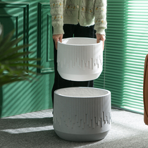 Nordic Magnesium Mud Floor Flower Pots Light Extravagant Modern Floppy Florist Living-room White Balcony Green Plant Mall Villa Swing