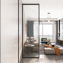 Light luxury Wrought iron Changhong glass partition wall Simple modern dining room decoration Living room screen door Stainless steel entrance