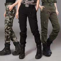 Outdoor overalls womens autumn straight loose thin military fans tactical special forces military pants army green long pants