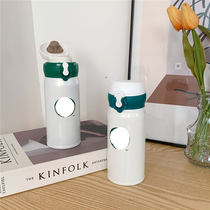 Classic White green label 304 stainless steel thermos cup about 350ML box packaging