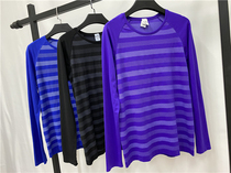 Blaw Clearance Summer Breathable Thin Loose Round Neck Stretch Women Stripe Size Quick Dry Long Sleeve T-Shirt 9418