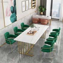 Nordic Marble Desk Conference Table Long Table Brief Modern Training Table Light Lavish Hospitality Talks Table And Chairs Combination