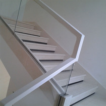 Beijing glass guardrail Sunshine Room solid wood steel wooden stair pedal iron handrail Villa cabinet staircase custom renovation