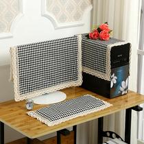 Cotton and linen LCD computer dust cover display cover towel desktop all-in-one computer cover cover cloth 27 inch dust cover