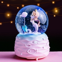 Mermaid crystal ball music box Princess ornaments music box little girl childrens birthday gift to girls