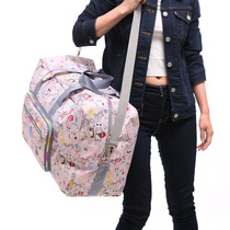 Large capacity folding travel bag female fashion lightweight waterproof travel storage luggage bag portable shoulder bag waiting for delivery bag