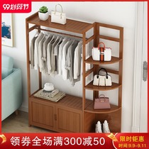 Corner coat rack solid wood bedroom floor-to-ceiling hanger cabinet simple modern clothes bag household multifunctional storage