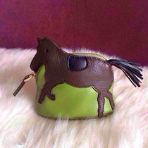 New Pint Genuine Leather Little Horse Styling Zero Money Seashells Bag Japan Cute Key Bag Small Wallet Zipped Coin Bag Card woman