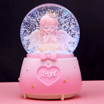 Angel Girl Snow Crystal Ball Music Box Princess Doll Rotating Music Box Children Girls Day New Year Gift