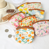 Mid Number of pockets Small bags Women Zero wallets Korean version cute Summer little frescoes The cotton fabric coin bag is small
