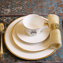 European-style American European and American model room Western dining plate Western tableware napkin buckle knife and fork spoon set