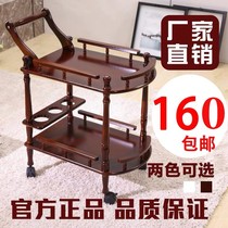 European-style solid wood dining car Double-decker wine car Hotel dining household mobile tea dining car trolley commercial exhibition car