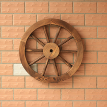 Wooden Wheel retro wooden pendant Bar Cafe background wall decorations real wooden wheel imitation wheel head