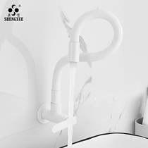 White single-cold-in-wall mop pool tap lengthened balcony laundry mop pool universal splash-proof water rotatable