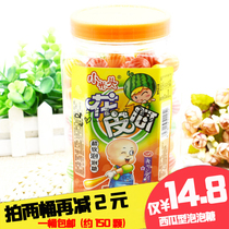 Small bald head flower melon Watermelon Bubble Gum 600g barrel about 150 candy chewing gum nostalgic snacks