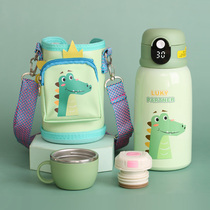 316 stainless steel thermos cup with straws cute girl water cup baby children kettle smart warm cup men