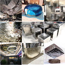 Stainless steel wave plate Water ripple mirror metal wave embossed pattern concave and convex plate ceiling processing customized customized