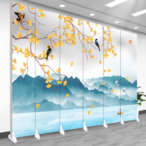 New Chinese creative wooden screen partition company hotel background wall modern living room decoration porch custom pattern