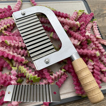 Blue girl chip knife flower knife mace knife Potato knife Potato flower wave knife pattern cut mace potato artifact
