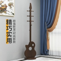 Full solid wood coat rack Living room new Chinese floor-to-ceiling hanger Bedroom modern simple corner dark walnut color hanger
