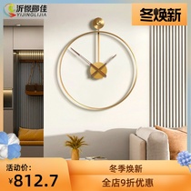 Living room entrance clock light luxury creative decoration wall clock restaurant art mute clock minimalist style