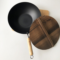 XMAN stock Japanese iron pot Household 32cm wok Induction cooker Flat-bottomed wok Foreign trade tail goods slightly defective products