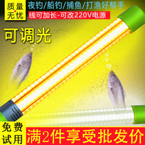 200W Squid Sea Fishing Yellow Fish Raft Fishing Teething Underwater Bait Poly Fish Lantern Set Fish Fishing Light White Light Super Bright Waterproof