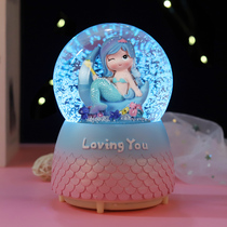 Tanabata Valentines Day Crystal Ball Music Box Girl Crystal Birthday gift music box snowflake ball can glow girls