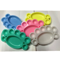 Little feet palette watercolor acrylic gouache paint dish kindergarten childrens art hand drawing graffiti