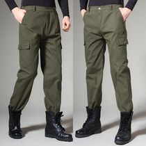 Work pants mens trousers spring and autumn wear-resistant loose straight tube labor protection Pants Factory site workshop cotton welding overalls