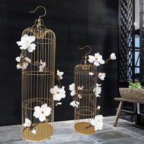 Wrought iron decorative bird cage European wedding window ornaments Wedding metal photography props Gold