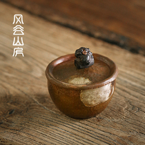 Handmade hammer pattern copper wake-up tea pot Gilt silver Puer tea black tea small tea pot Retro tea warehouse wake-up tea device with lid