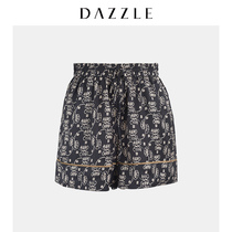 Dazzle Disu autumn 2019 new European and American pajamas loose drawstring printed shorts for women 2g3q1106a