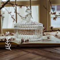 Foreign trade retro French relief glass candy jar dried fruit jar snack jar storage jar tea jar jewelry box