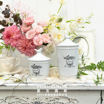 Clearance European style retro fresh bird ceramic household sugar jar storage tank seasoning jar decoration decoration shooting props