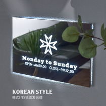 Korean ins Stainless steel luminous word hollow light box plaque Coffee shop door advertising display signboard customization