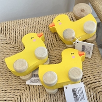 Exported to Northern Europe and Denmark FLYING TIGER original wooden toys with tag ducks and rabbits with wheels