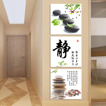 Mute modern frameless wall clock living room decorative painting porch mural corridor vertical hanging painting aisle Vertical triple