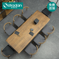 Log Long Table Office Large Conference Table And Chairs Composition 10 People 20 People 30 50 People Real Wood Office Big Table
