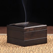 Mahogany incense box incense burner indoor Square sandalwood incense stove household tea ceremony agarwood incense burner ebony wood