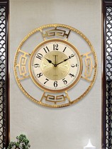 New Chinese wall-mounted watch Living room hanging bell round decoration hanging watch Iron art Wall Art Clock Creative Classical Clock
